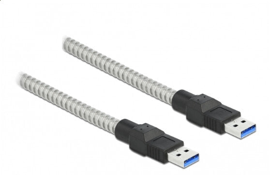 Провод USB-A - USB-A Delock 86775 1 м - USB 3.2 Gen 1 (3.1 Gen 1) 5000 Mbit/s - серебристый