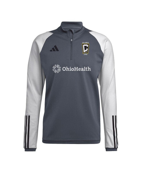 Men's Gray Columbus Crew 2024 On-Field AEROREADY Quarter-Zip Training Top