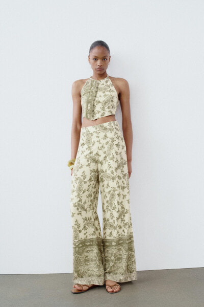 PRINTED PALAZZO TROUSERS