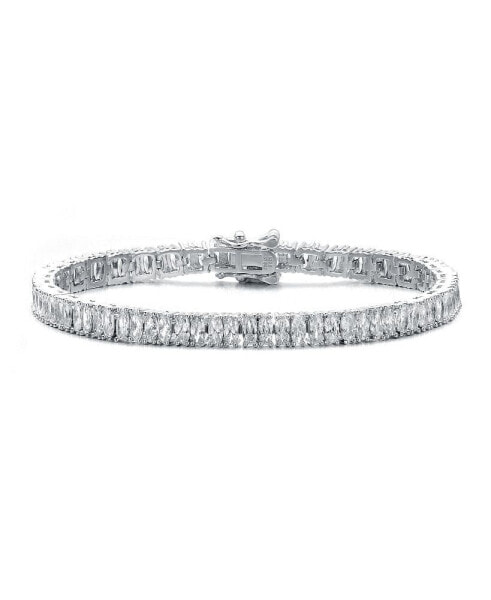White Gold Plated with Clear Cubic Zirconias Tennis Bracelet