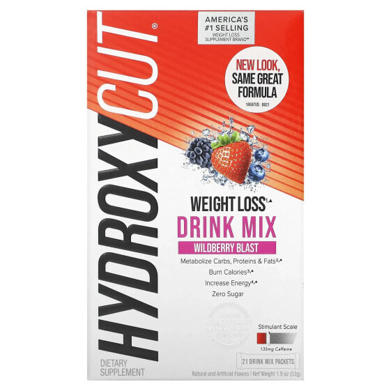 Weight Loss + Electrolytes Drink Mix, Wildberry, 21 Packets, 0.09 oz (2.5 g) Each