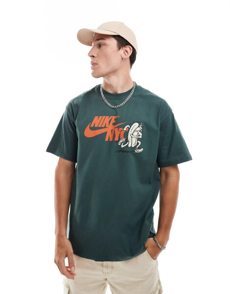 Nike NY graphic t-shirt in dark green