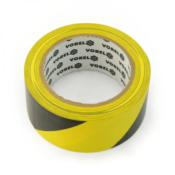 Self-adhesive warning tape - yellow-black 48mm x 33m