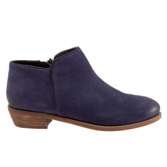 Softwalk Rocklin S1457-400 Womens Blue Narrow Leather Ankle & Booties Boots