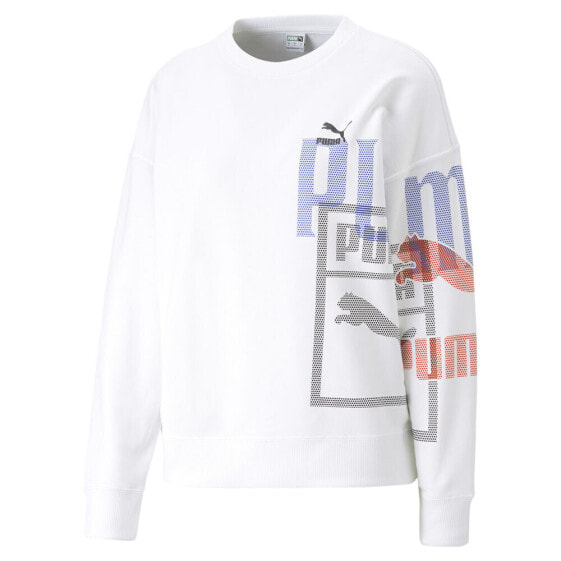 Puma Classics Generation Graphic Crew Neck Sweatshirt Womens White 53819802