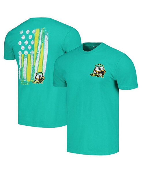 Men's Green Oregon Ducks Baseball Flag Comfort Colors T-Shirt