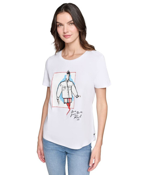 Women's Sketch Girl Graphic T-Shirt