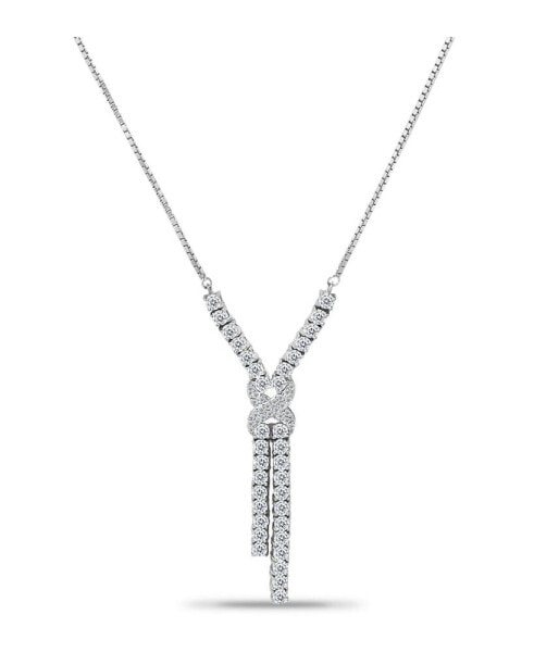 Cubic Zirconia Infinity Frontal Drop Adjustable Necklace (6.6 ct. t.w.) in 18K Sterling Silver or Sterling Silver
