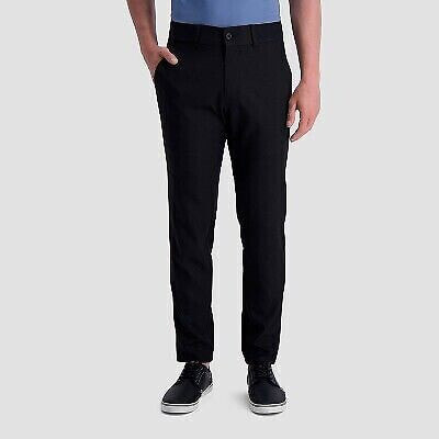 Haggar H26 Men's Slim Fit Skinny Suit Pants - Black 32x32