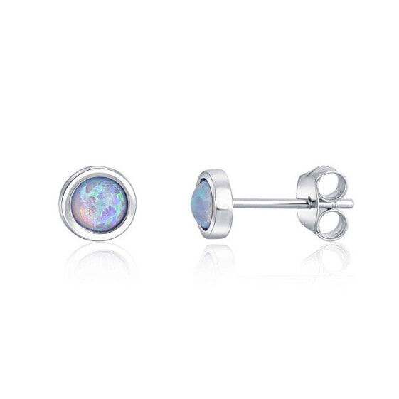 Silver earrings with synthetic opal JL0616