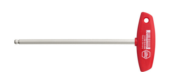 Wiha 04105 - L-shaped hex key - Metric - 1 pc(s) - T-handle with short arm - Chromium-vanadium steel - 6 mm