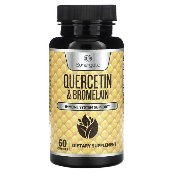 Витамины и БАДы для пищеварительной системы Sunergetic Quercetin & Bromelain, 60 капсул
