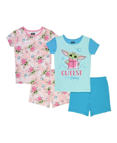 Little Girls Pajamas, 4 Piece Set