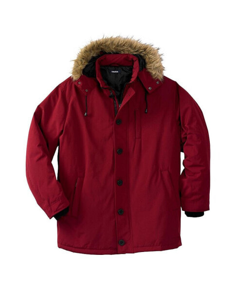Big & Tall Arctic Down Parka With Detachable Hood And Insulated Cuffs