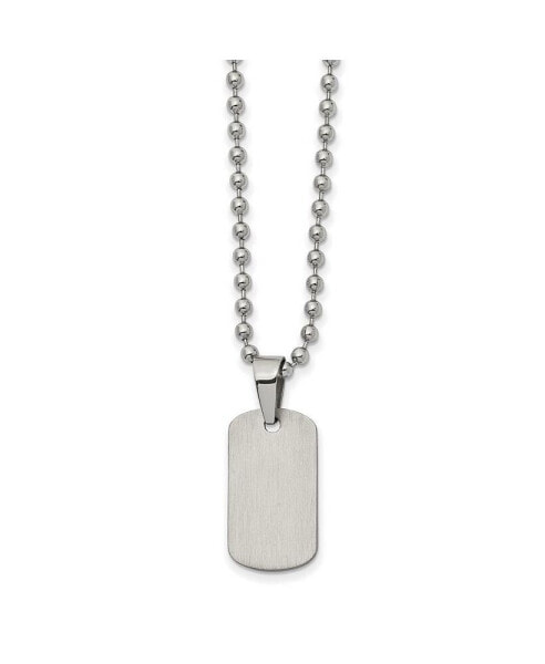 Brushed Reversible Dog Tag Ball Chain Necklace