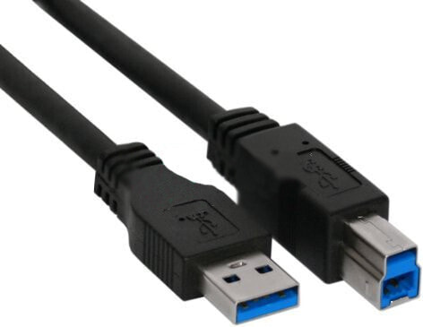InLine USB 3.2 Gen.1 Cable Type A male / Type B male - black - 1.5m