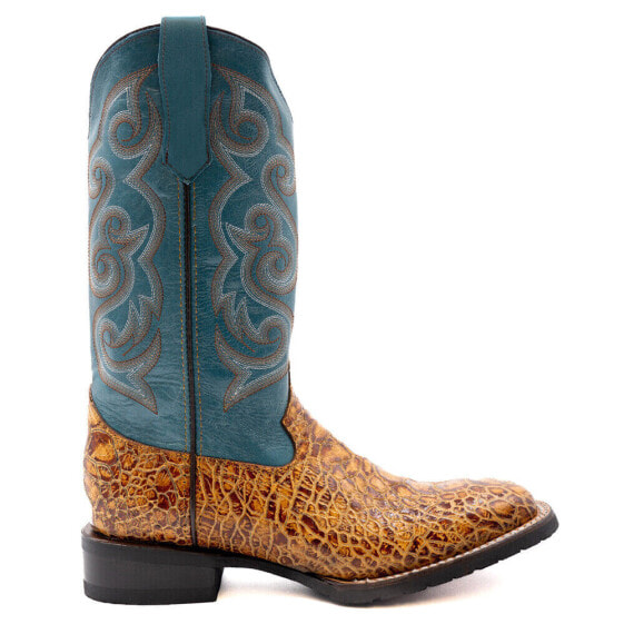 Ferrini Kai Embroidery Square Toe Cowboy Mens Blue, Brown Casual Boots 4259361
