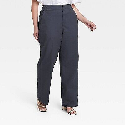 Women's Mid-Rise Relaxed Straight Leg Chino Pants - A New Day Navy 17