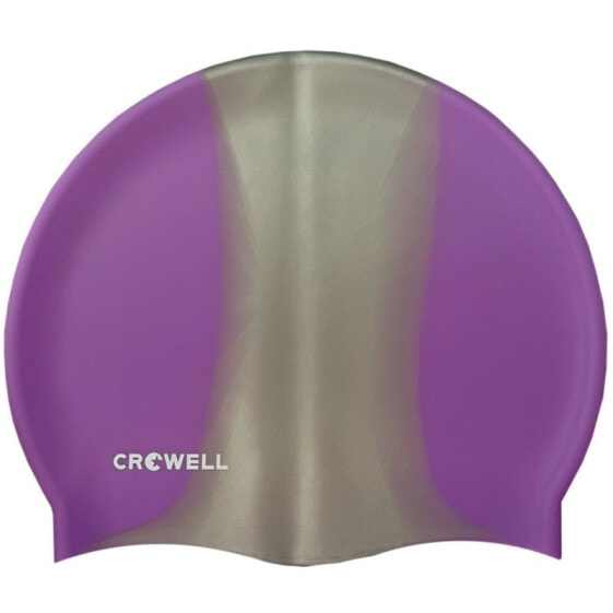 Шапочка для плавания CROWELL Multi Flame силиконовая фиолетово-серебристого цвета 15