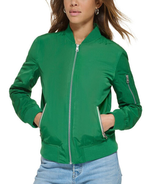 Women's Lightweight Zip-Detail Bomber Jacket