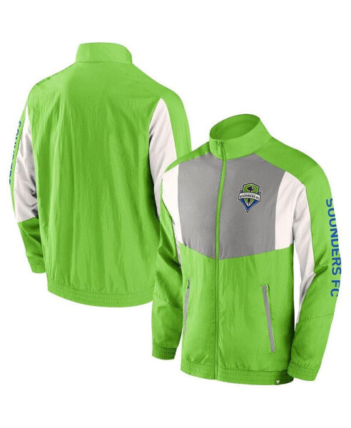 Куртка с трековым регланом Fanatics Seattle Sounders FC Net Goal Rave Green для мужчин