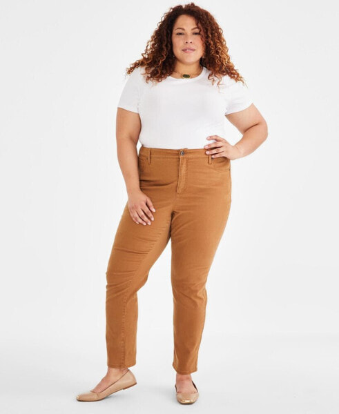 Plus Size High-Rise Straight-Leg Pants, Created for Macy's