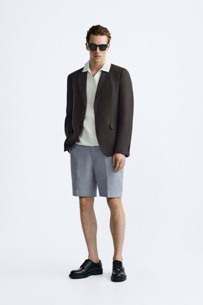 100% linen bermuda shorts