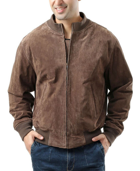 Men WWII Suede Leather Tanker Jacket - Big and Tall