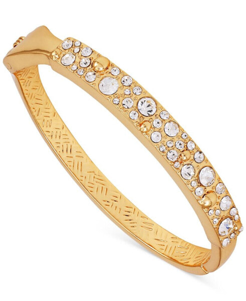 Gold-Tone Scattered Crystal Bangle Bracelet