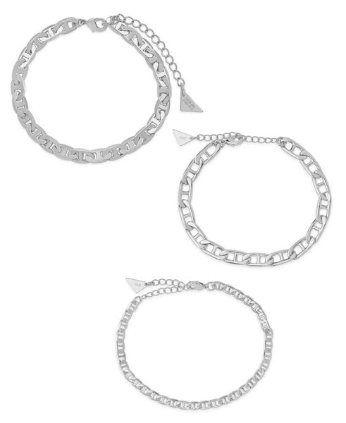 Women's Anchor Chain Silver Plated Bracelet Set