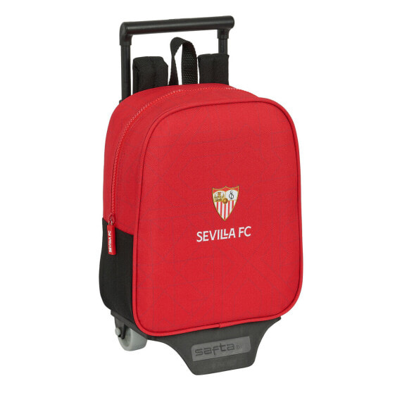 Школьный рюкзак с колесиками Sevilla Fútbol Club Чёрный Красный 22 x 27 x 10 cm