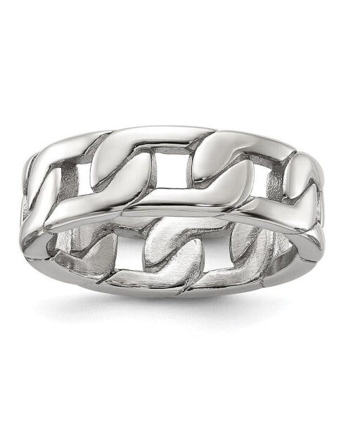Stainless Steel Polished Chain Style Band Ring