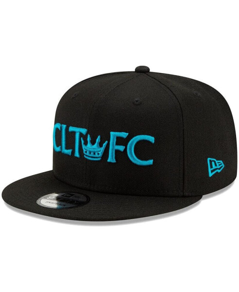 Men's Black Charlotte FC Crown 9FIFTY Snapback Hat