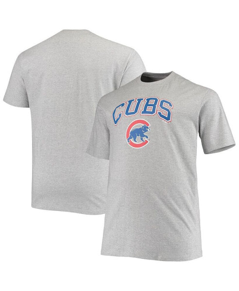 Men's Heathered Gray Chicago Cubs Big and Tall Secondary T-shirt