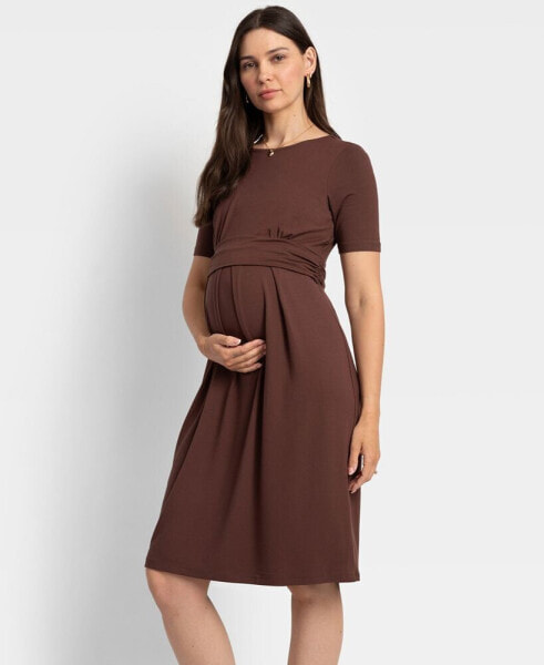 Women's Nursing Pleat Detail Dress