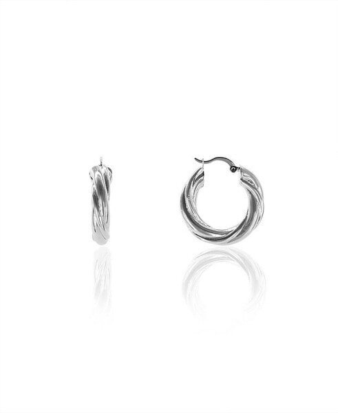 Серьги OMA THE LABEL abma 9 Small Hoop White Gold-Plated Brass
