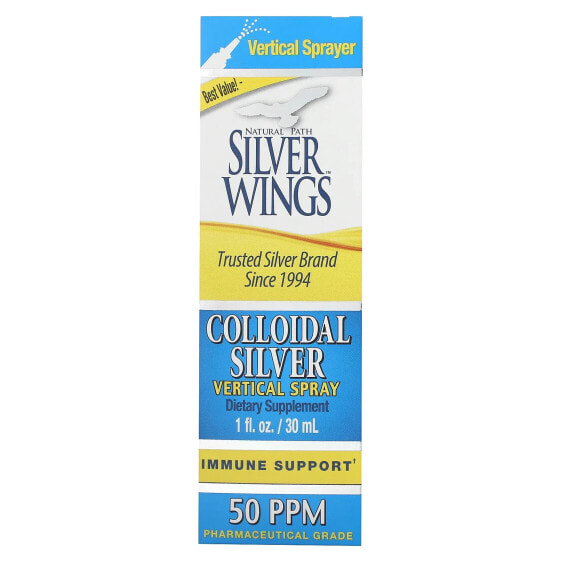 Минеральные средства Natural Path Silver Wings 50 PPM, 1 жидкая унция (30 мл) (50 PPM на 8 доз)