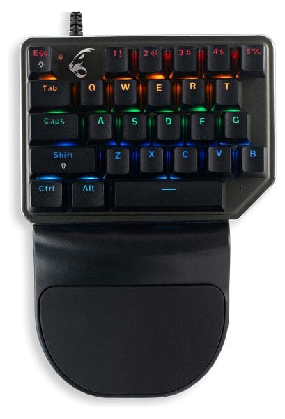 MEDIARANGE MRGS100 - Mini - USB - Mechanical - QWERTZ - RGB LED - Black - Silver