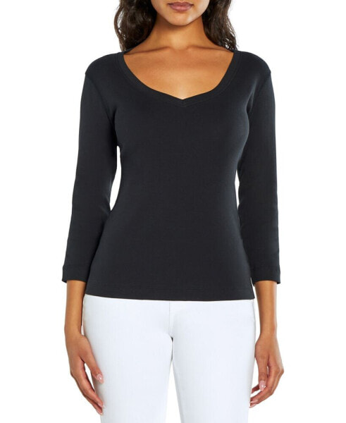 Women's V-Neck 3/4-Sleeve T-Shirt