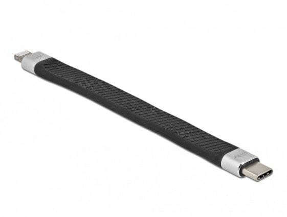 Delock 86941 - 0.13 m - Lightning - USB C - Male - Male - Black - Silver