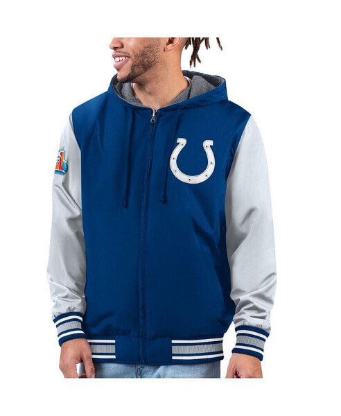 Men's Royal, Gray Indianapolis Colts Commemorative Reversible Full-Zip Jacket