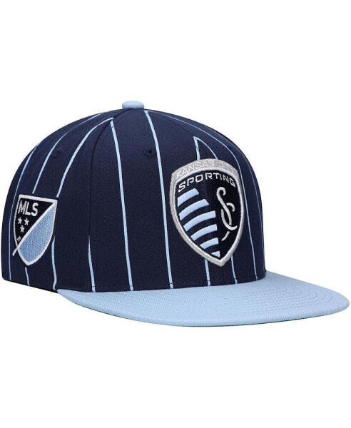 Men's Navy Sporting Kansas City Team Pin Snapback Hat