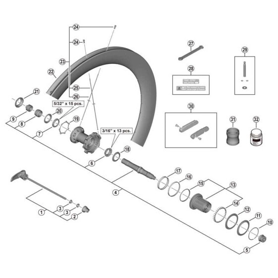 SHIMANO WH-R9270-C60-HR-TU-F Spoke