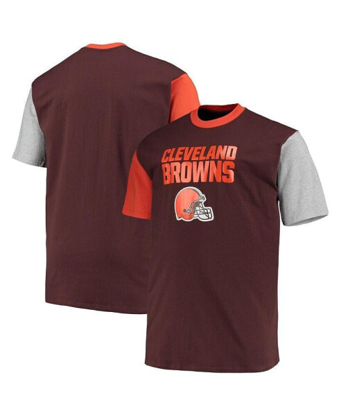 Футболка больших размеров для мужчин Profile в цветах коричневого и оранжевого - Cleveland Browns