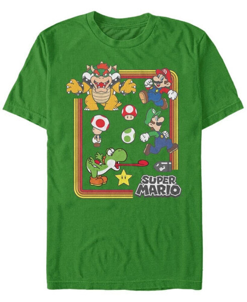 Nintendo Men's Super Mario Retro Group Playing Short Sleeve T-Shirt