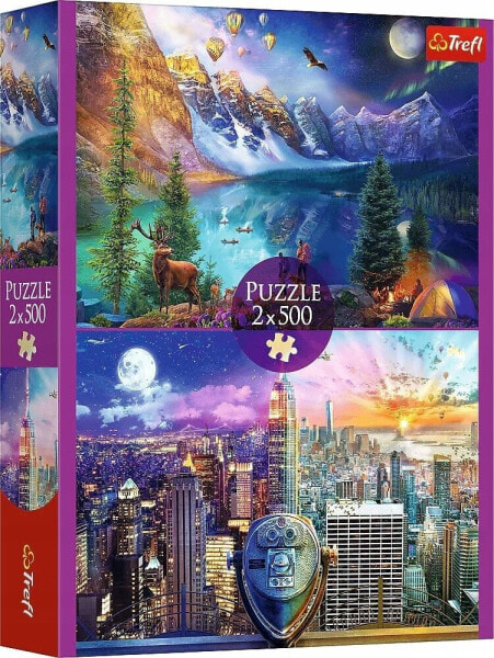 Trefl PUZZLE 2x500 Wycieczka po Ameryce 37500