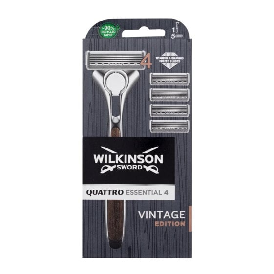 Wilkinson Sword Quattro Essential 4 Vintage Edition 1 St. rasierer für Herren Rasierer 1 St. + Ersatzkopf 4 St.