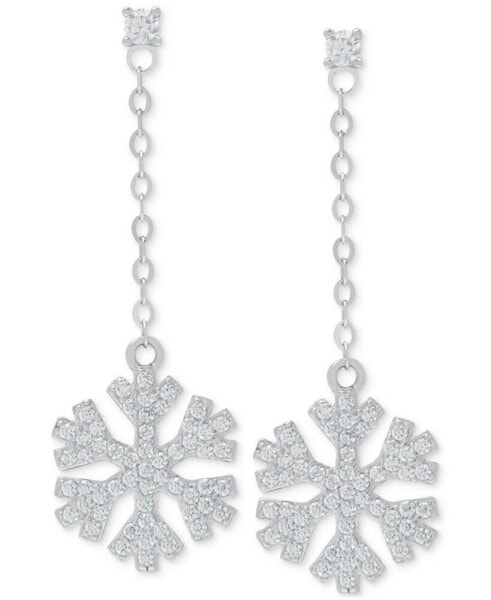 Lab-grown White Sapphire Snowflake Drop Earrings (1-1/10 ct. t.w.) in Sterling Silver