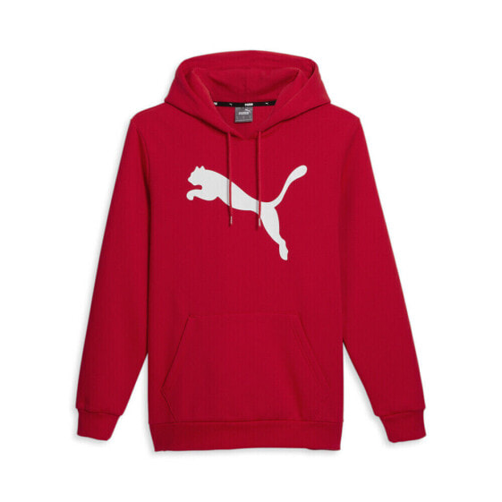 Puma Cat Logo Pullover Hoodie Mens Red Casual Athletic Outerwear 67271211