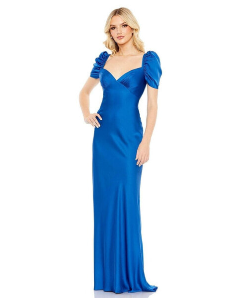 Women's Ieena Charmeuse Cap Sleeve Empire Waist Gown